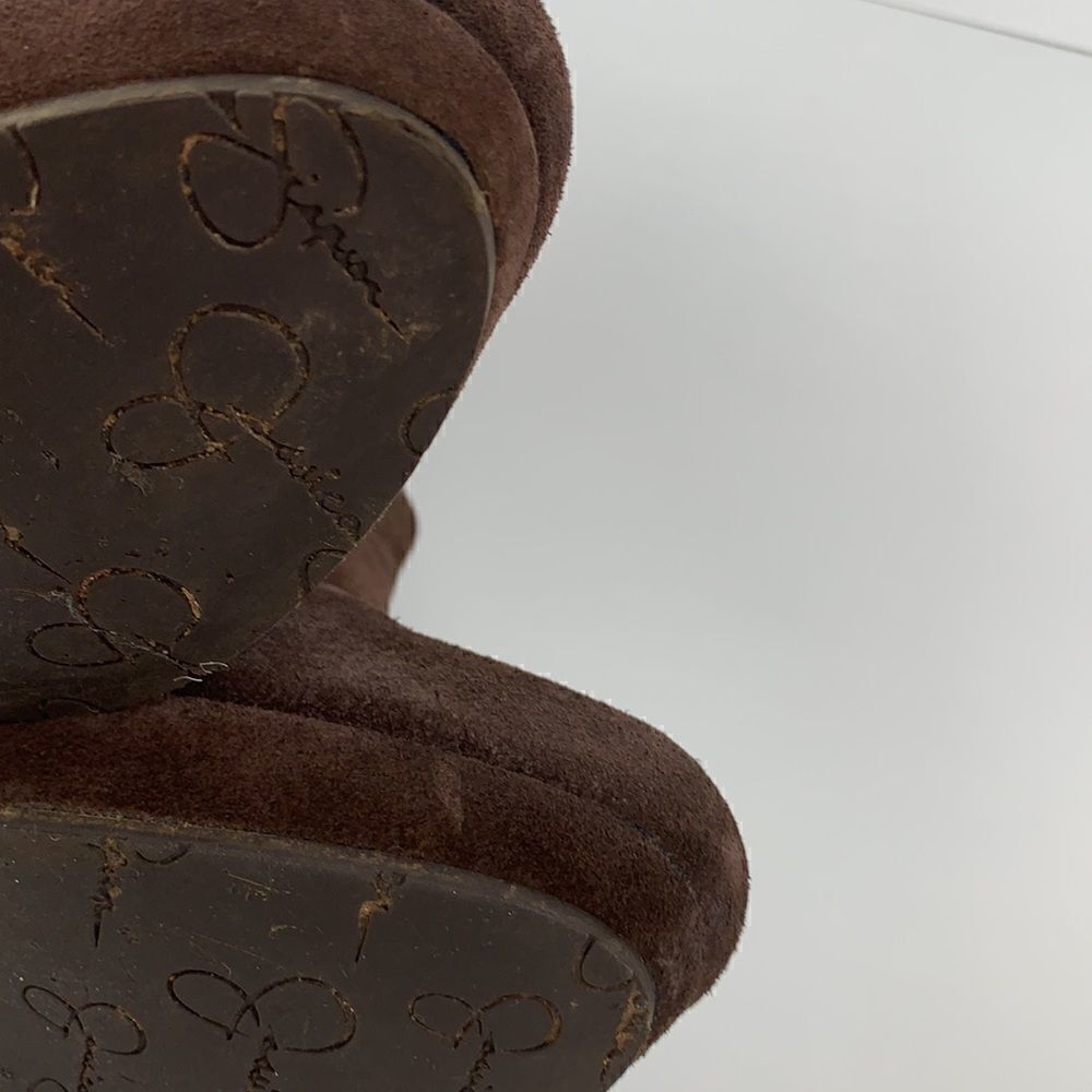 Jessica Simpson Brown Suede Leather wedge platform ankle boots - Picture 12 of 12